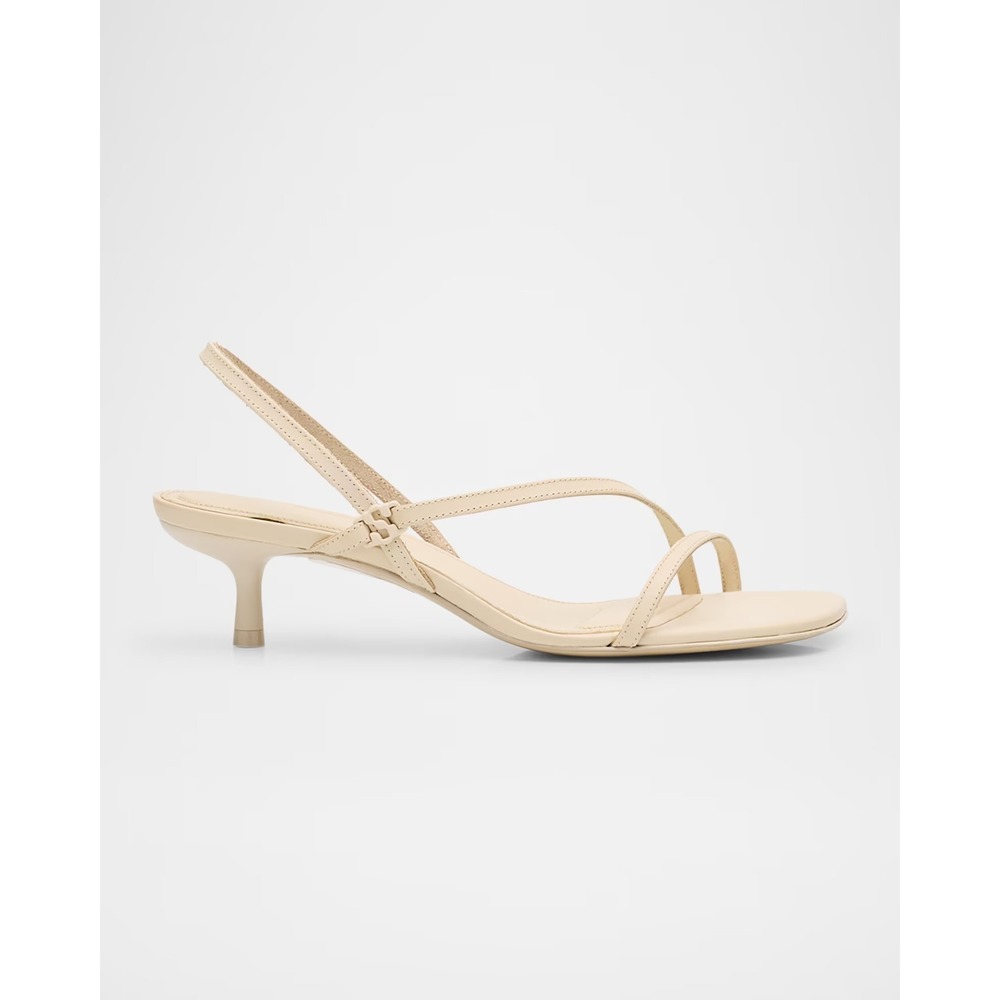 Simkhai Cedonia Strappy Leather Sandals in Cream Size 39